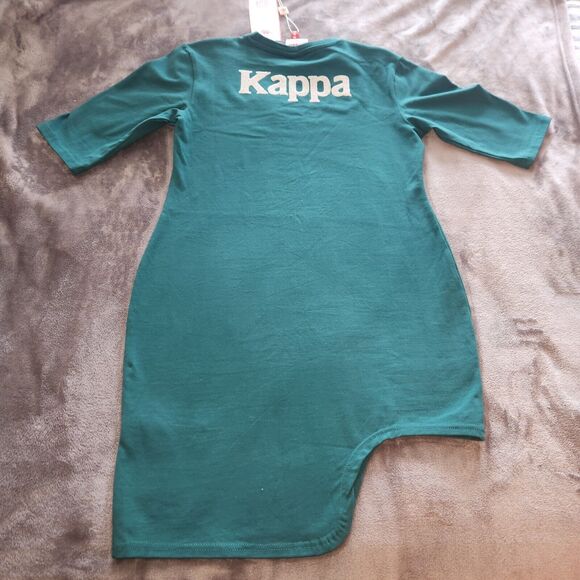 Kappa Authentic Gardavie Sequins Dress Green Pine Asymmetrical Mini Dress Size L - Picture 7 of 8